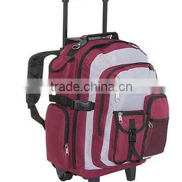 durable wheeled travel polyester backpack 2015