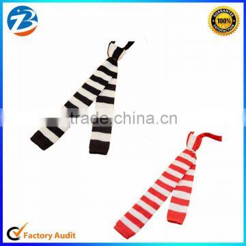 Fashion Skinny Striped Knitted Wool Neck Ties For Childern