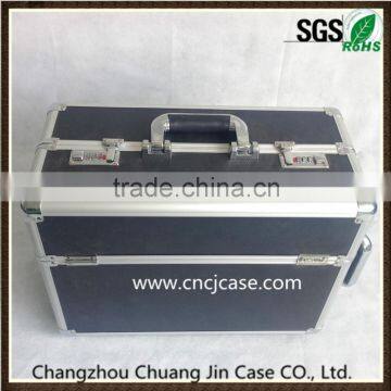 High-grade atmospheric big black aluminum trolley case