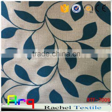 leave pattern curtain fabric linen cotton blend fabric curtain for dubai- curtain sofa fabric using