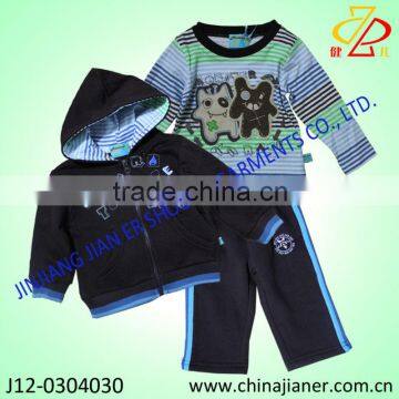 cute design children clothes boy casual hoodie 3pcs set