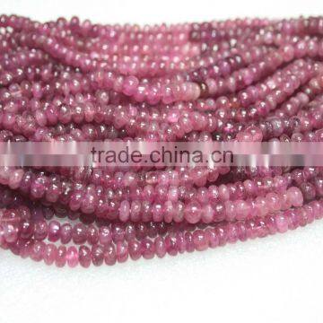 Shaded Pink Tourmaline Molded Smooth Rondell