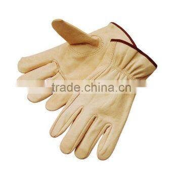 Top Cow grain driver glove Beige color keystone thumb glove