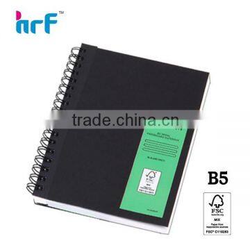 BLACK SPIRAL PRESSBOARD NOTE BOOK