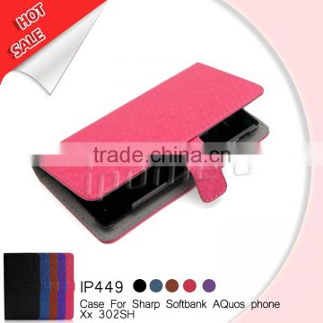 Top selling products in alibaba leather mobile phone case for Sharp Softbank Aquos phone Xx 302SH