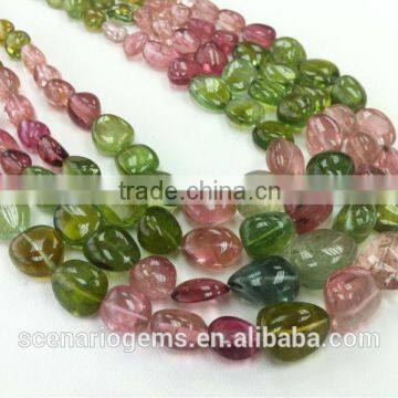 #AMZ Natural Multi-Color Plain Tumble Gemstone beads Tourmaline Necklace