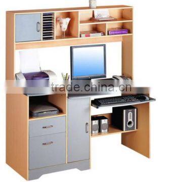 Factory Price Wooden Computer Desk With Bookshelf school furniture