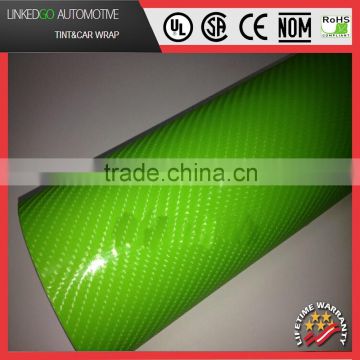 Cheap Wholesales 4d Green Carbon Fiber Vinyl 1.52*30M Air Bubble Free Car Vinyl Wrap