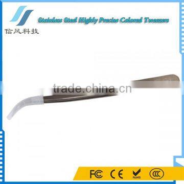 BST-158A Highly Precise Stainless Steel Curved Tweezers Tool Dark Gray photo-4