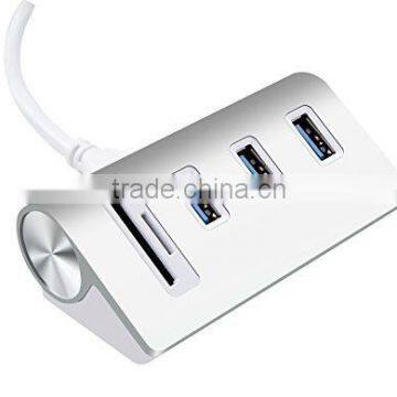 multifunctional 3 usb port hub with card reader