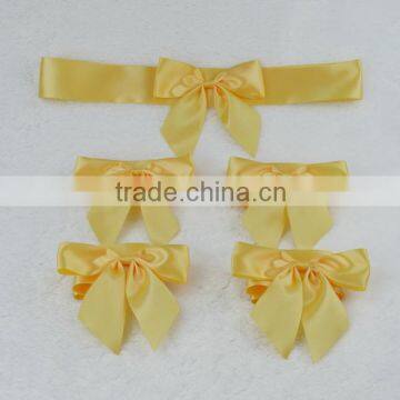 Custom Pre-tied Satin Ribbon Bow With Elastic Band for Gift Box photo-2