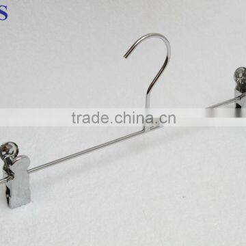 Shiny chrome metal pant hanger