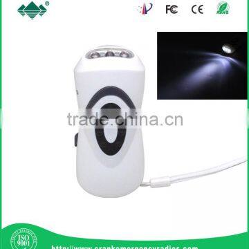 Hot selling hand crank dynamo recharge flashlight radio with USB charge