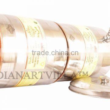 IndianArtVilla High Quality Steel Copper Water Pot Tank With Filter 15000 ML - Storage Water Home Hotel Restaurant Good Health