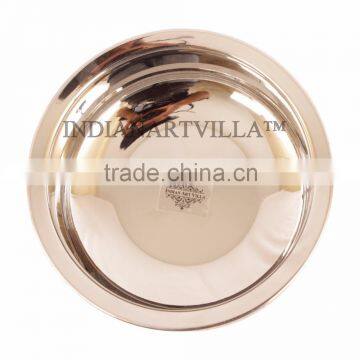 IndianArtVilla High Quality Steel Copper Handi Serving Bowl 1350 ML - Serving Dish Curry Home Hotel Restaurant Tableware