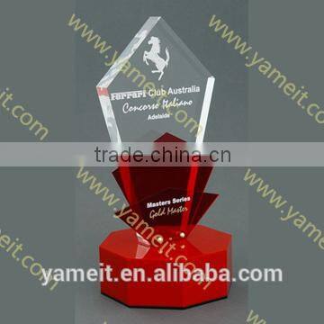 2016 elegant design silk screen acrylic trophy awards souvenir gift