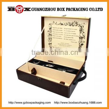 wholesale high quality rectangle wooden wine bottle carrier