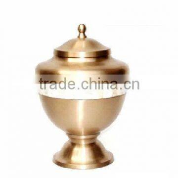 Brass & Bone Solid Brass Metal Cremation Funeral Urn