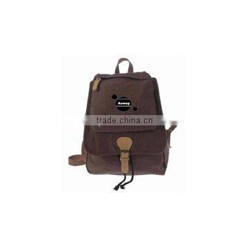 customized brown school drawstring backpack canvas travel backpack canvas fashion school bags logo printed 14