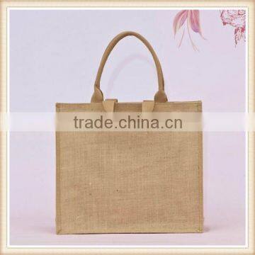 Double Tote Jute Bag With Pocket Front