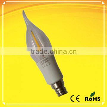 ce rosh and tuv e14 c35 led filament bulb 2w