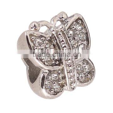 stainless steel Butterfly crystal Charm for wholesale