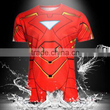 Wholesale 3D Print T-shirt Superhero Sublimation Tops Plus Size N10-12