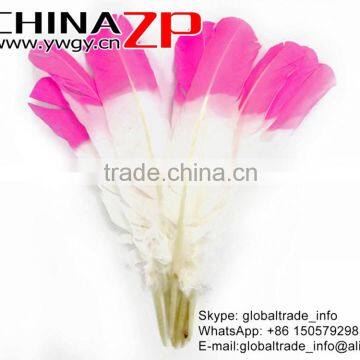ZPDECOR Wholesale Cheap Bulk Pink Half Dipped Bicolourable Turkey Feathers for Fashion Decorations photo-3