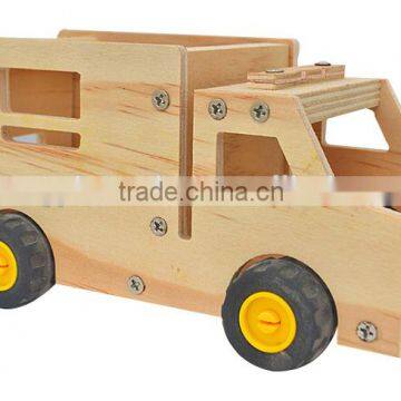 China Factory FSC&BSCI Christmas self assemble DIY wooden smart small car gift toy for kids educational