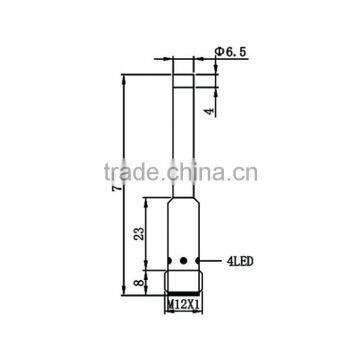 D6.5 M12 Plug Series Non-flush DC 4-wire Inductive Proximity Sensor photo-2
