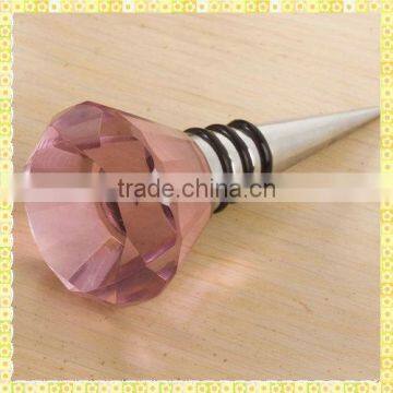 Personalized Pink Crystal Diamond Wine Bottle Stopper For Wedding Decoration