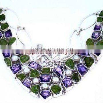 Wholesale H530 Jewellery Silver For Women Handmade Gemstone Jewelry Necklaces