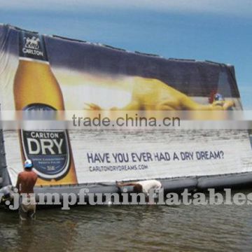 air-tight Inflatable Floating Billboard removable advertising banner water advertising equipments