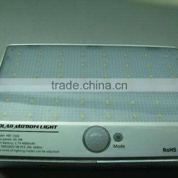 Factory New Designed 4w Solar Led Light 600lm Motion Sensor Lamp