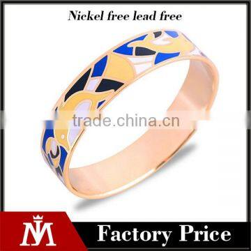Wholesale  ethnic jewelry stainless steel enamel gold bangle for women bohemiz style