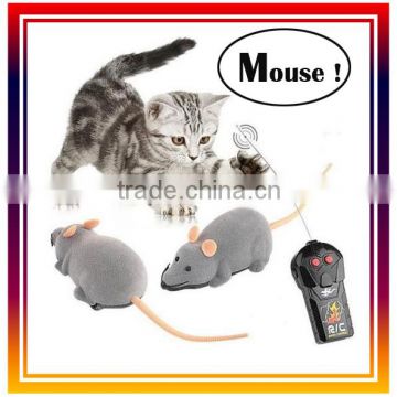 RC Remote Control Mouse 2 Channel RC Mouse Plastic Flocking Wireless RC Cat Dog Toy