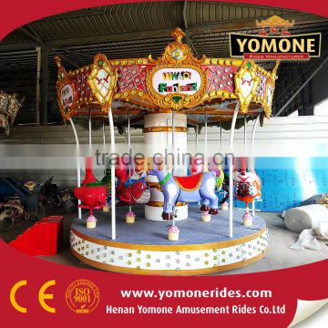 Specially designed small fairground park rides 6 seats mini carousel for kids