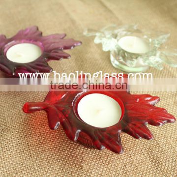 Leafage Glass Candlestick European Style Candlestick for Party