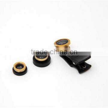 Universal clip 3 in 1 lens for smart phone fisheye lens wide angle lens marco lens