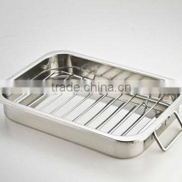 Turkey baking pan with stand, stainless steel baking pan