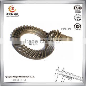 Customized CNC machining lathes stainless steel pinion shaft crown gear for tractors parts