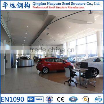 Steel structure design and glass curtain wall 4S car exhibition hall