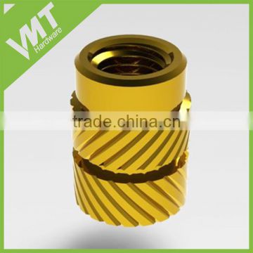 VMT custom brass threaded inserts for plastic wood and sheet metal applications