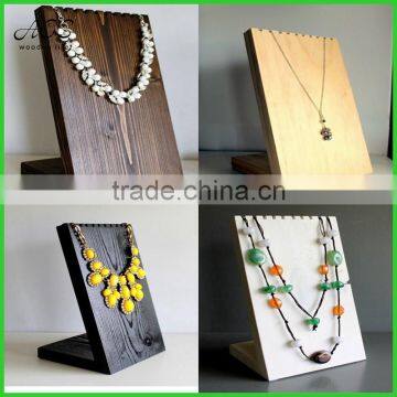 Wooden necklace display rack