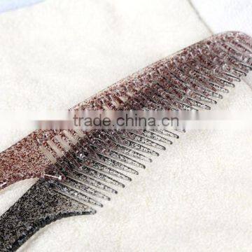 Plastic Morden Hair Comb With Crystals Point Irregularity Handle Hair Brushes photo-2