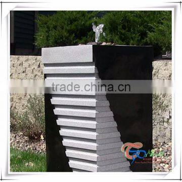 Fiberglass Square Pillar Fountain Imitate Marble Solar Water Feature photo-2