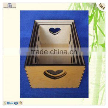 Various Color Painted Laser Engraved Finished Plywood Wooden Crates photo-2