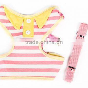 CY111 Cute Stripe Vest Dog Collar Traction Rope Pet Supplies Adjustable Pet Leash photo-5