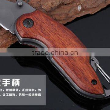 Multifunctional Mini Wood Handle Outdoor Survival Folding Pocket Tool Knife photo-6