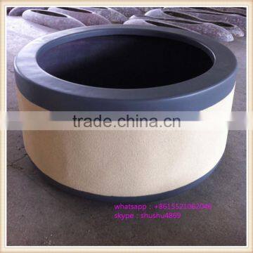 SAST-90029 round black and white fiberglass sandstone flower pots